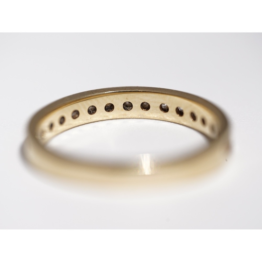 Vintage 14k Solid Gold Natural Channel Set Eternity Band Ring - 2.91g Size 6.75 - Picture 7 of 8